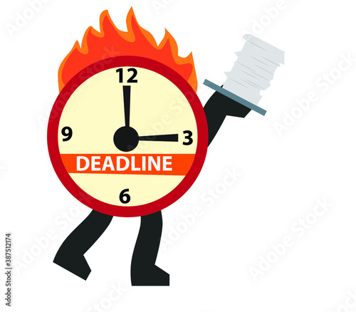 illustration of deadline hours, rush a lot of office work