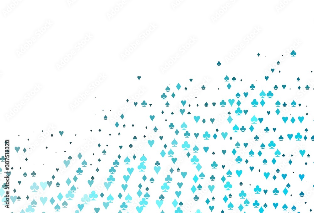 Light BLUE vector texture with playing cards.