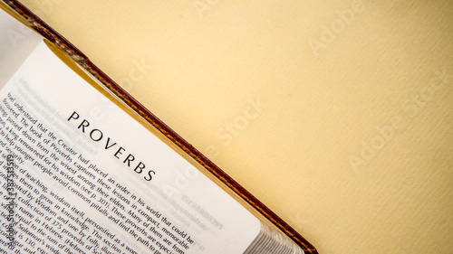 Open pages of the bible background (book of Proverbs) photo