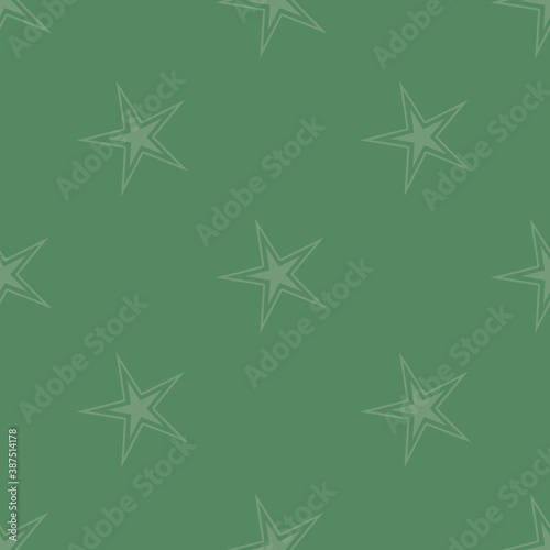 Vector Dark Green Christmas Star seamless pattern background. Two toned design creates a textured background to coordinate with other Christmas patterns. Good for Christmas, seasonal stationery