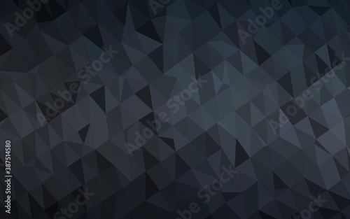 Dark Black vector triangle mosaic cover.