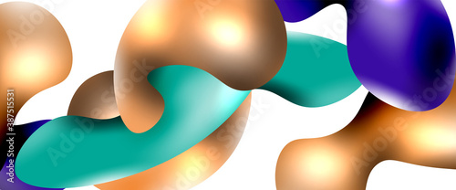 Bubbles abstract background. Liquid splashes on white vector template