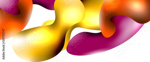 Bubbles abstract background. Liquid splashes on white vector template
