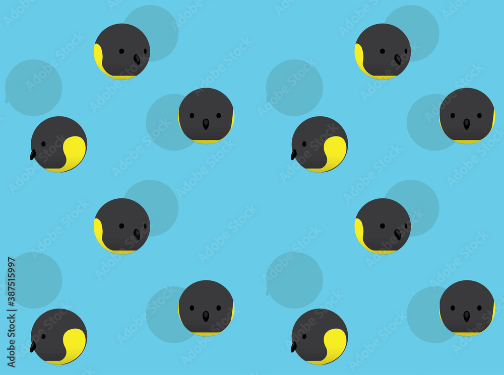 Fototapeta premium Animal Head Emperor Penguin Animate Spinning Vector Illustration Seamless Wallpaper-01