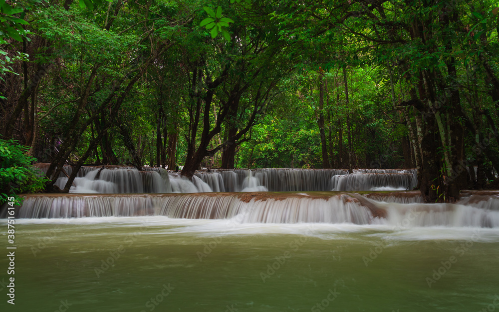 Huay Mae Khamin Waterfall in Sri Nakarin Dam Nation Park Thailand Huay Mae Khamin Waterfall in Sri Nakarin Dam Nation Park Thailand