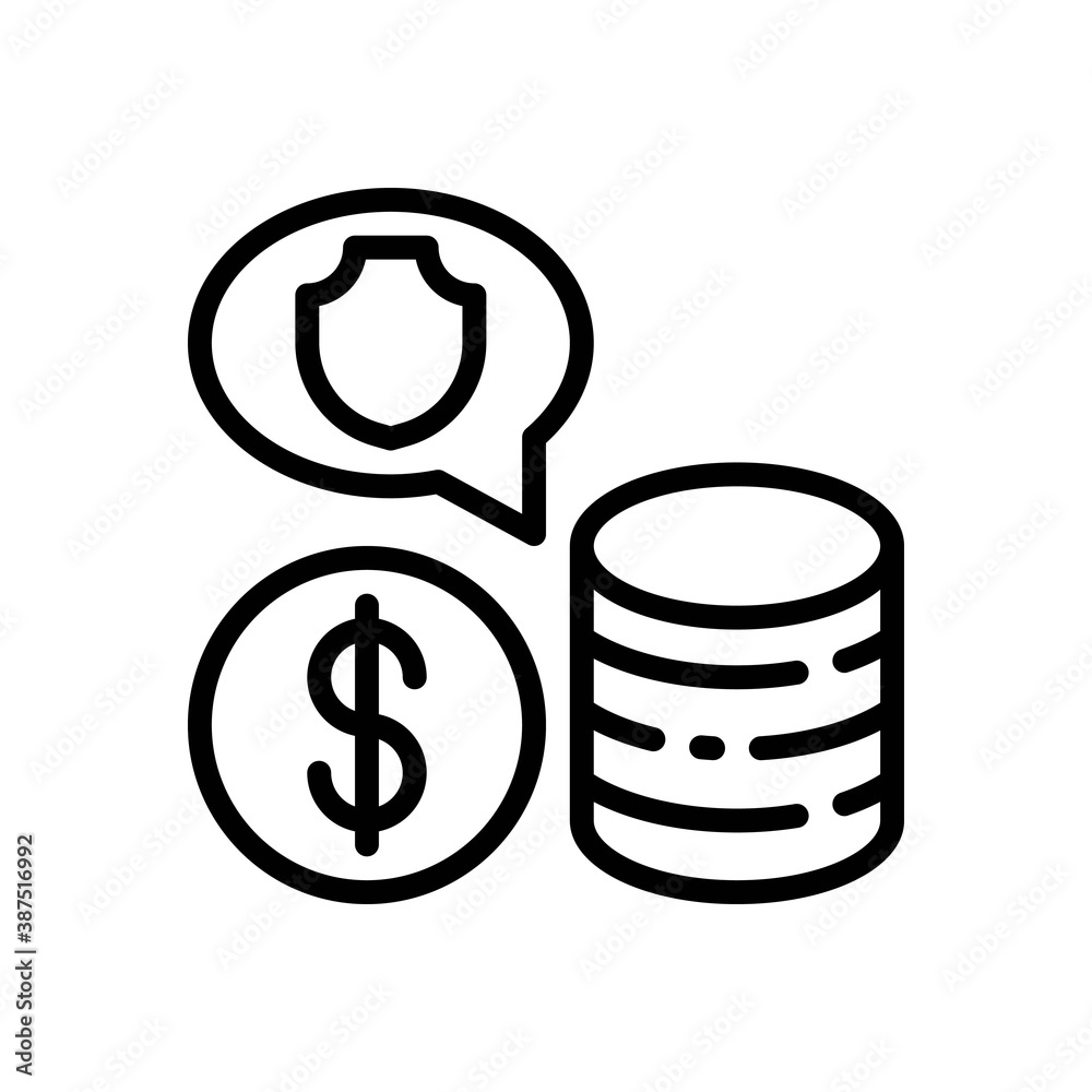 money protect icon in line style isolated on white background. EPS 10 money protect icon in line style isolated on white background. EPS 10