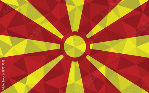Canvas Print Low poly Macedonia flag vector illustration