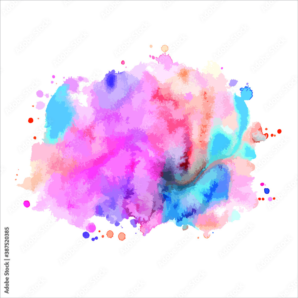 splashes of paint watercolor on white background.Vector Eps10