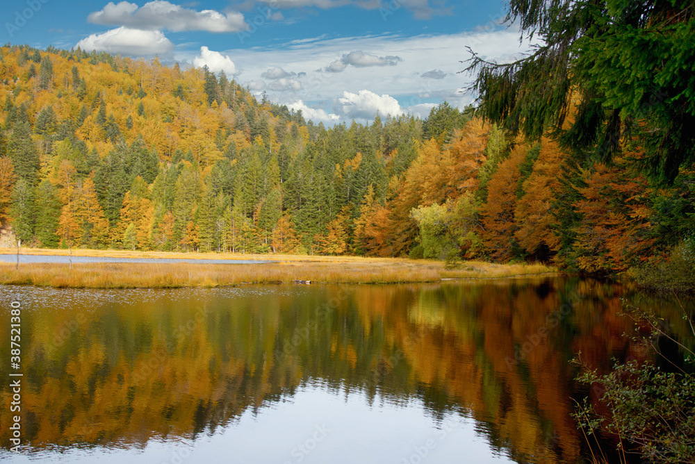 Lac de Retournemer in den Vogesen im Herbst Lac de Retournemer in den Vogesen im Herbst