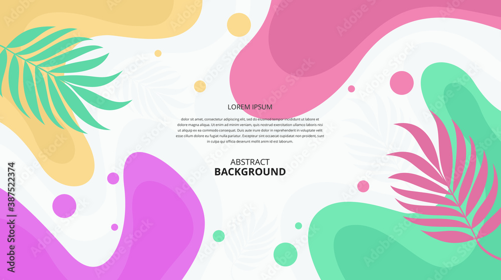 Abstract flat floral fluid shapes background. 