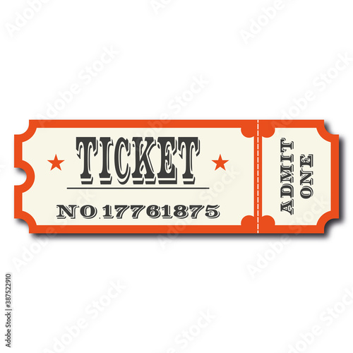 Old simple ticket design. Template
