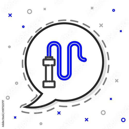 Line Braided leather whip icon isolated on white background. Colorful outline concept. Vector.