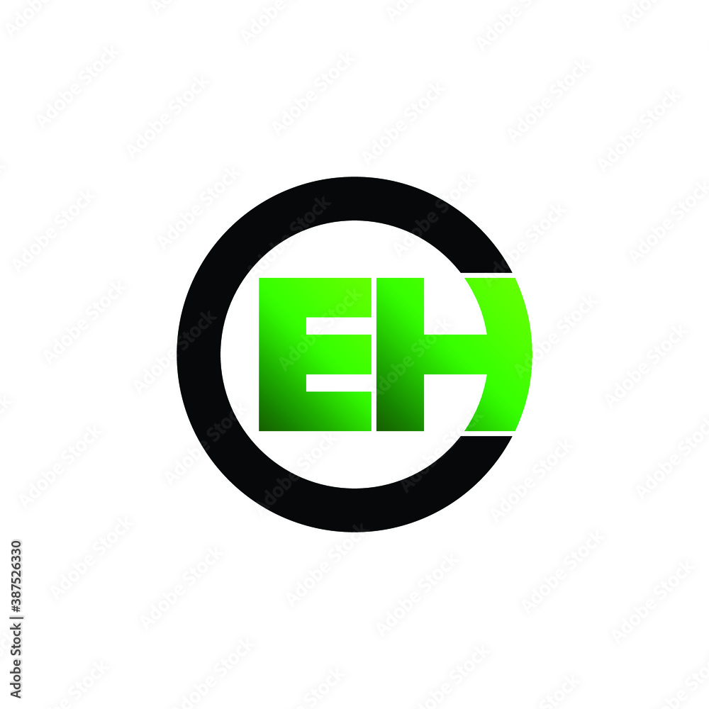 Obraz premium Letter EH circle logo design vector