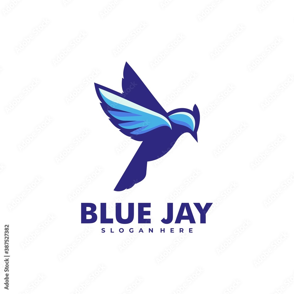 Vector Logo Illustration Blue Jay Simple Mascot Style. Vector Logo Illustration Blue Jay Simple Mascot Style.