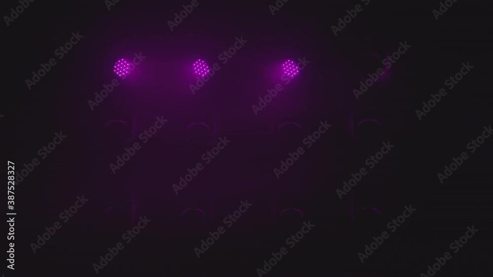 Stage with spot lighting, shining empty scene for holiday show, award Ceremony or advertising on the green Background. Lighting equipment. Lighting effects. Dynamic light