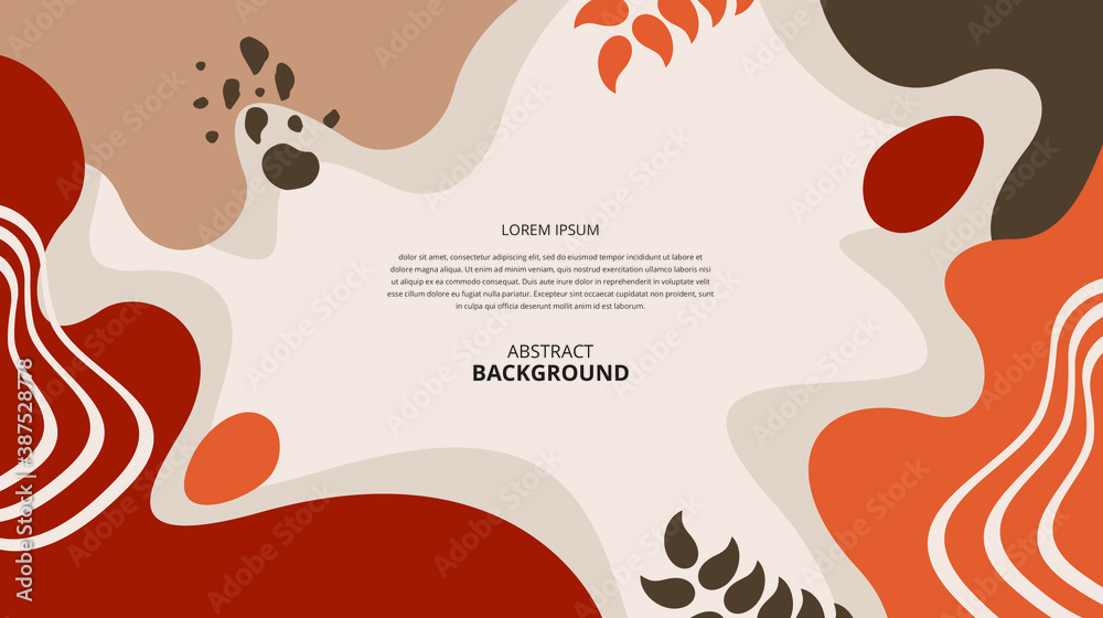 Abstract flat floral fluid shapes background.