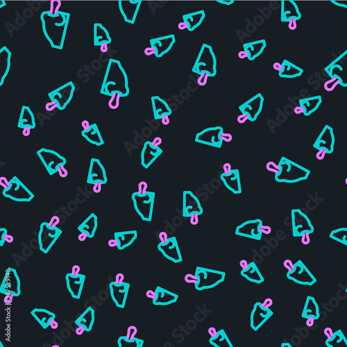 Line Runny nose icon isolated seamless pattern on black background. Rhinitis symptoms, treatment. Nose and sneezing. Nasal diseases. Vector.