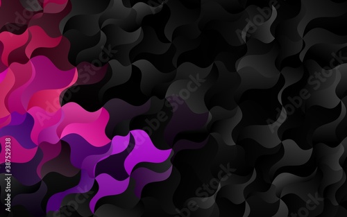 Dark Purple vector template with bent lines. © Dmitry