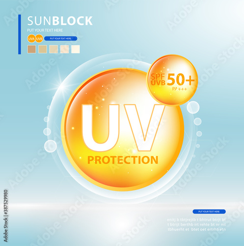 UV protection or ultraviolet sunblock icon. Vector illustration design.