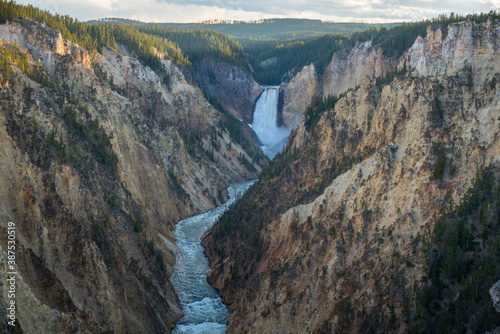 lower falls of the yellowstone national park from artist point at sunset, wyoming, usa © Christian B.