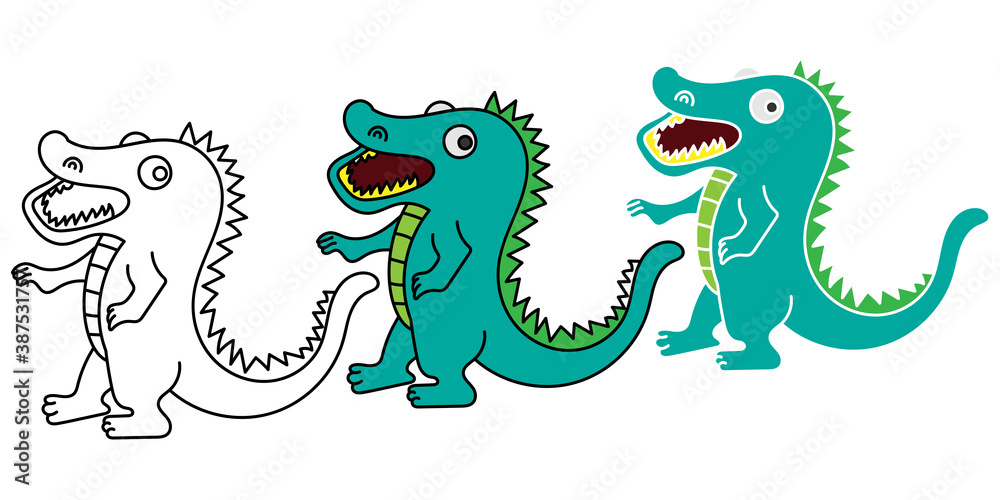 Obraz premium crocodile character hand drawn design vector