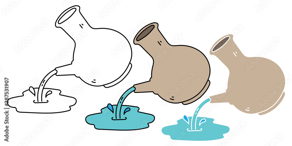 water jug hand drawn design vector