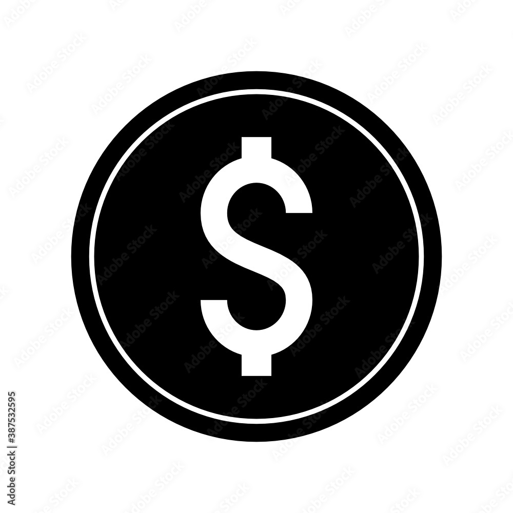 Coin with dollar sign icon