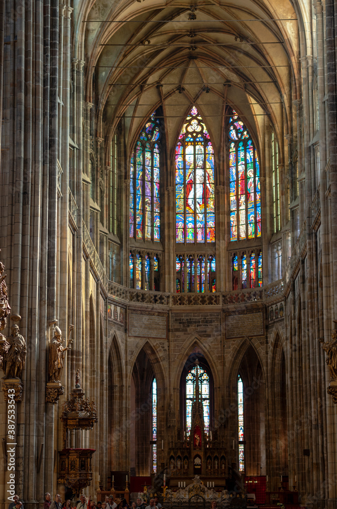 Interior Of St. Vitus Cathedral. Prague