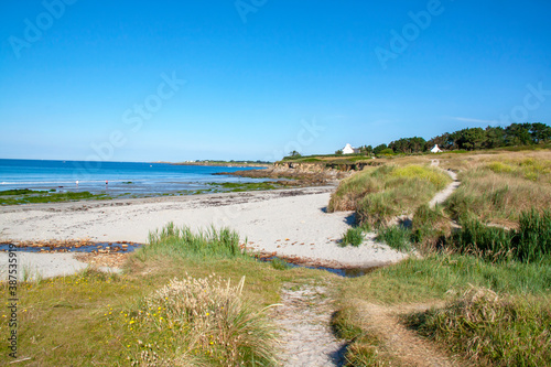 Trégunc. Pointe de Trévignon. Panorama sur la plage Finistère. Bretagne 