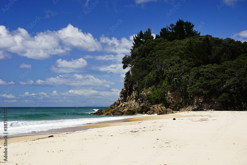 Beutiful sandy beach in sunny day
