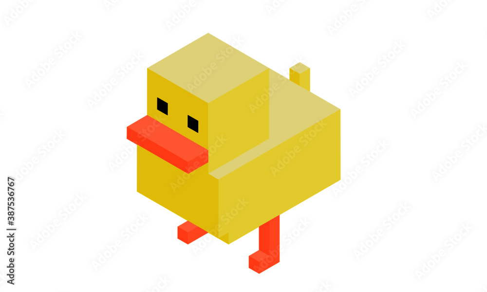 Obraz premium ブロックのアヒル