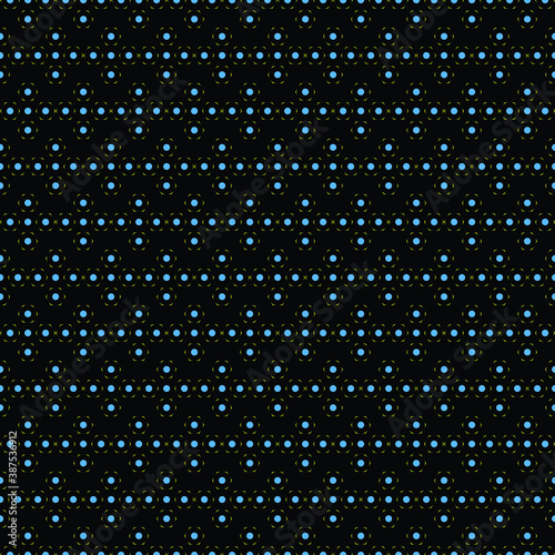 Repeat black and blue pattern geometric background - vector graphic design from circles 