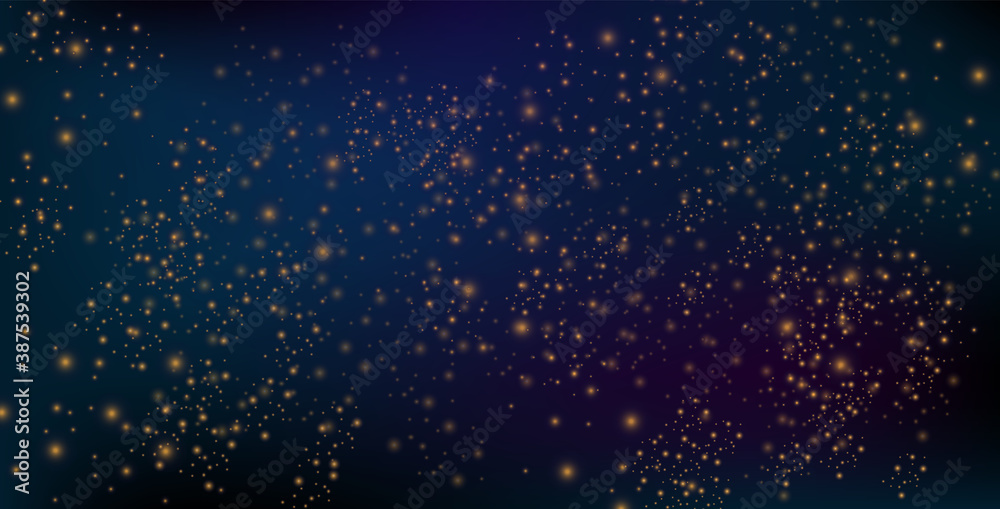 Space. Space background. Stars and galaxies. Night sky. Universe, black background, gradient. Vector
