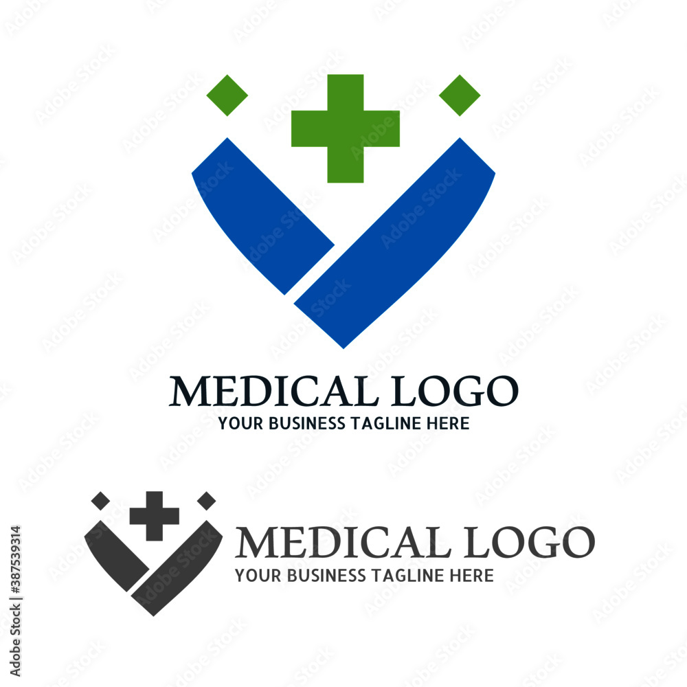 Obraz premium Medical health-care logo design template. Health Care Vector Logo Template. Medical pharmacy logo design.