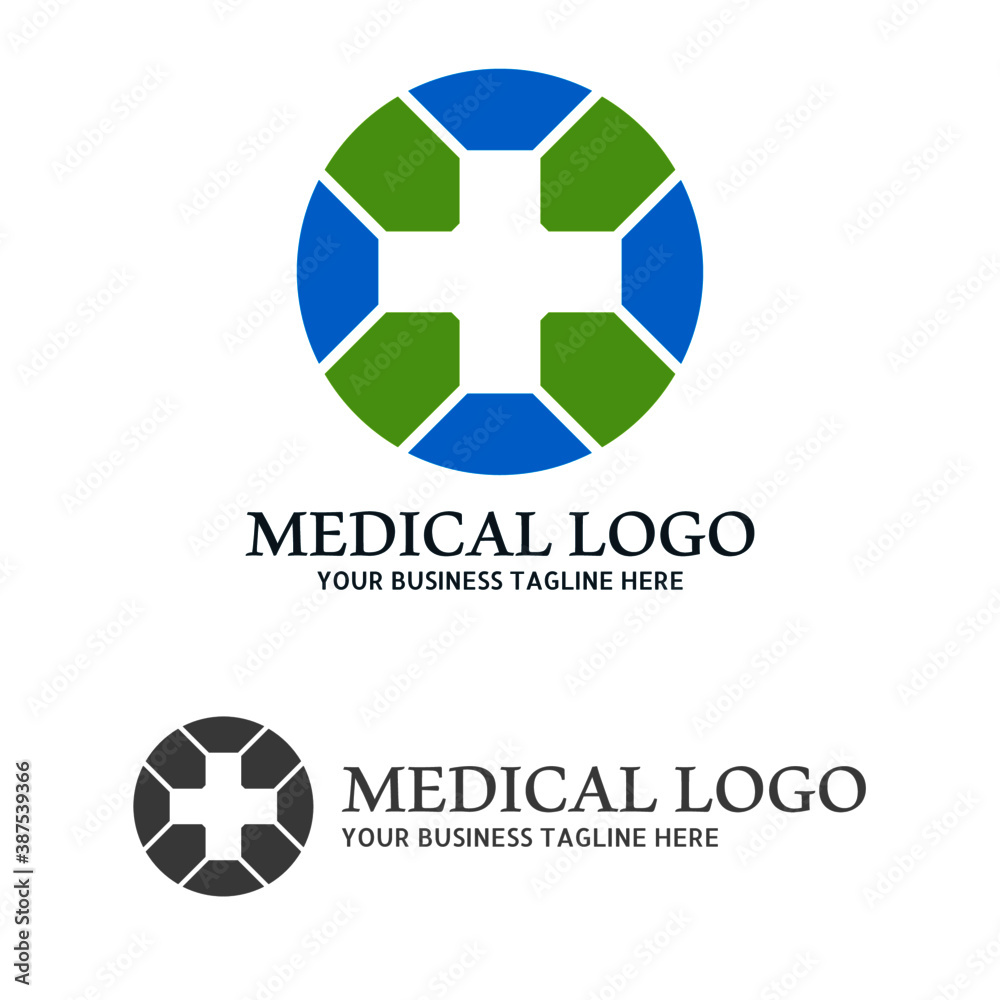 Obraz premium Medical health-care logo design template. Health Care Vector Logo Template. Medical pharmacy logo design.