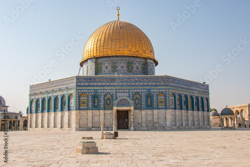 The Dome of the Rock from Al-Aqsa Mosque in Palestine