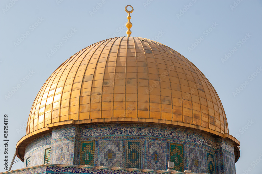 The Dome of the Rock from Al-Aqsa Mosque in Palestine
