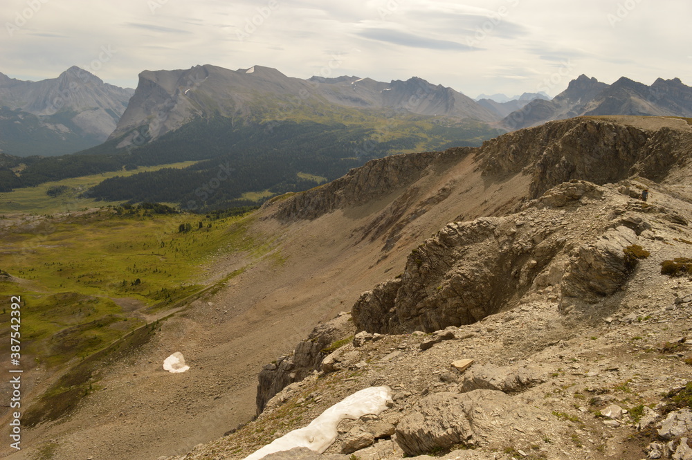 Hiking, climbing and camping on the Mount Assiniboine mountain in the Rockies between Alberta and British Columbia in Canada