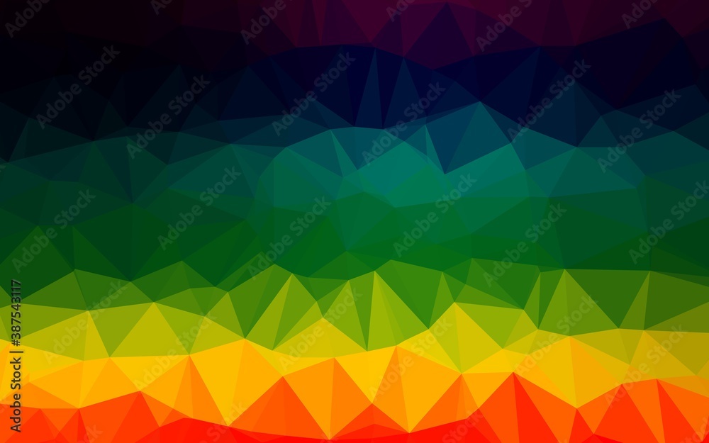 Obraz premium Dark Multicolor, Rainbow vector low poly layout.