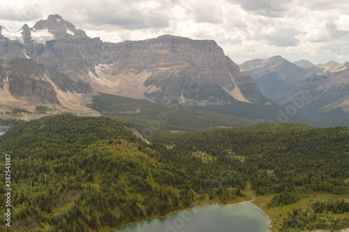 Hiking, climbing and camping on the Mount Assiniboine mountain in the Rockies between Alberta and British Columbia in Canada