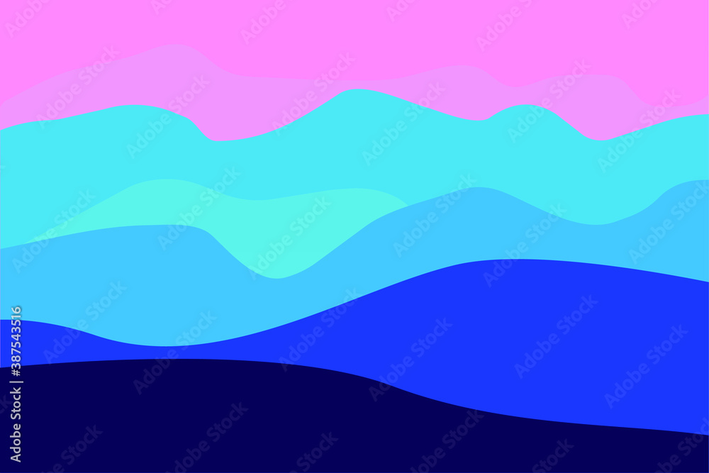 3D abstract waves background in pastel colors