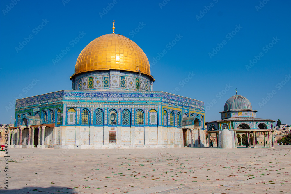 The Dome of the Rock from Al-Aqsa Mosque in Palestine