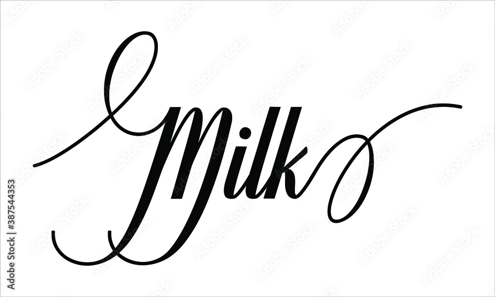 Milk Script Typography Cursive Calligraphy Black text lettering Cursive and phrases isolated on the White background for titles, words and sayings Milk Script Typography Cursive Calligraphy Black text lettering Cursive and phrases isolated on the White background for titles, words and sayings