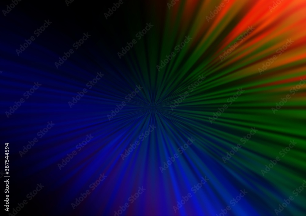 Dark Multicolor, Rainbow vector blurred and colored template.