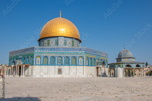 The Dome of the Rock from Al-Aqsa Mosque in Palestine