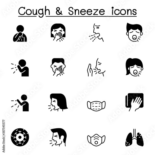 Cough & Sneeze icons set vector illustration graphic design