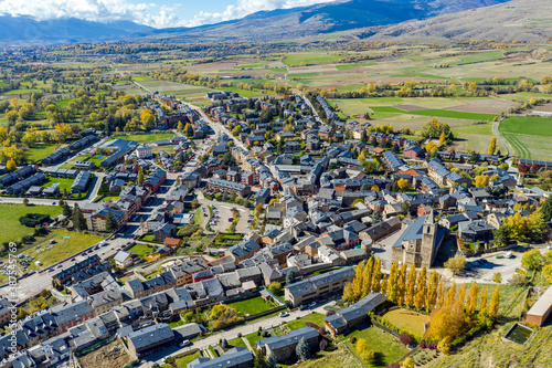 panoramic view of Llivia, a small Spanish enclave within the territory of France photo