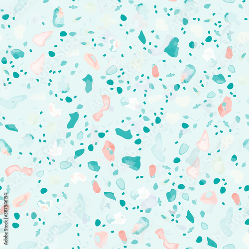 Terrazzo Texture Vector. Flooring Seamless Pattern
