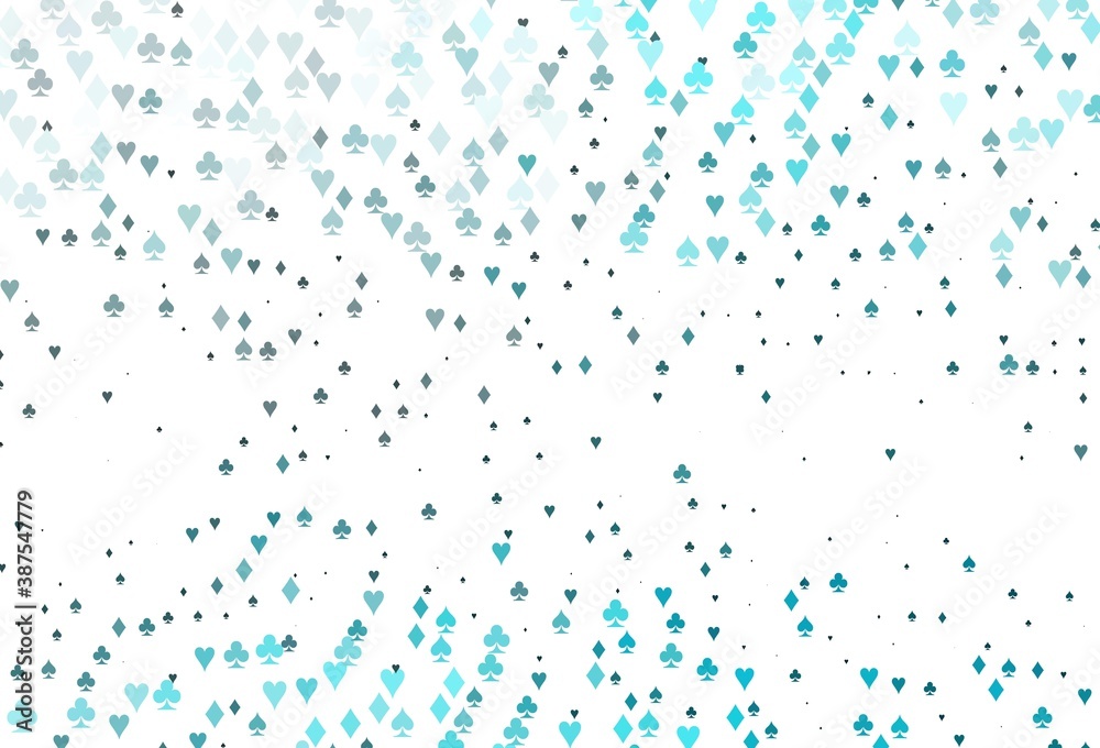 Light BLUE vector background with cards signs. Light BLUE vector background with cards signs.