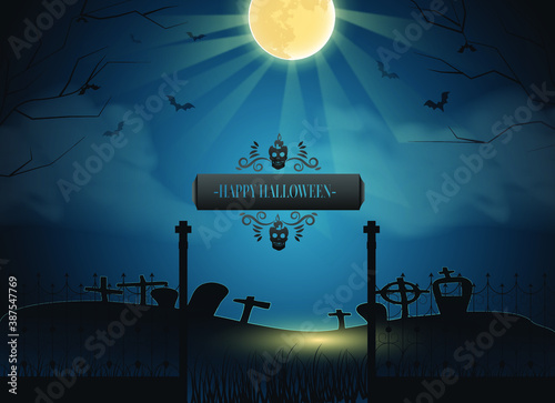 Halloween cemetry illustration
